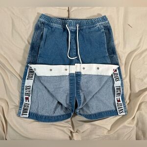 Men's Shorts Tommy Jeans Aiden Baggy Denim Shorts Tape Blue 28 Drawstring